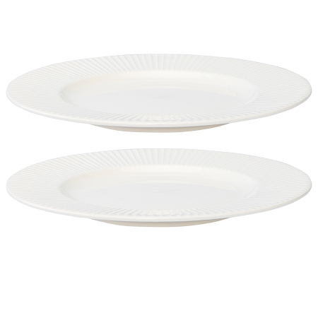 Набор тарелок soft ripples, D21 см, белые глянцевые, 2 шт.