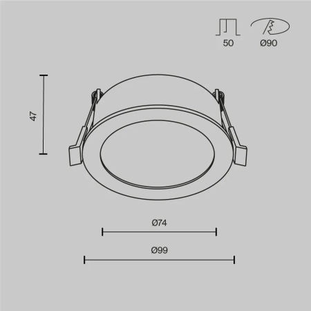 Встраиваемый светильник Technical DL130-GX53-B