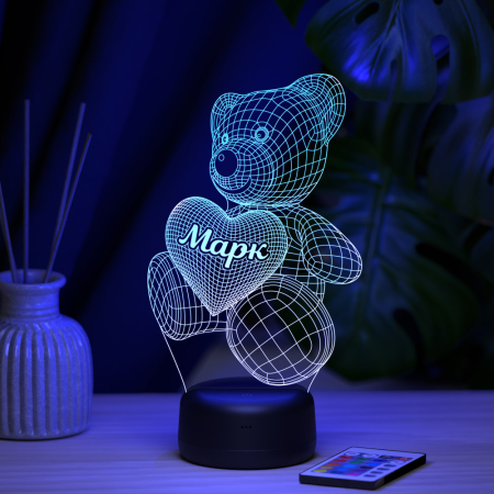 3D светильник  Светильник "Мишка с именем Марк"