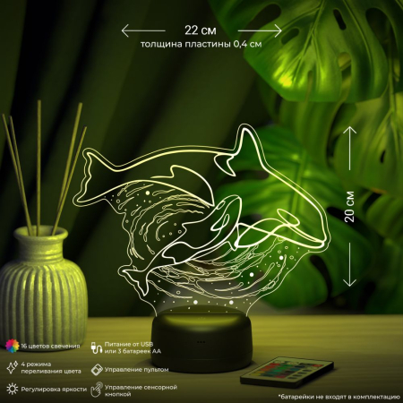 3D светильник  Светильник "Касатки"