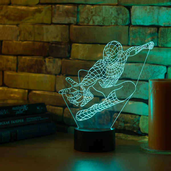 3D светильник  Человек Паук #2