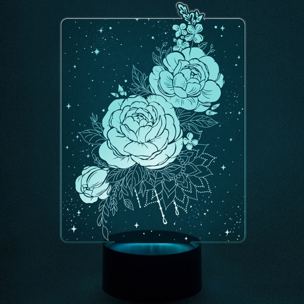 3D светильник  Пионы