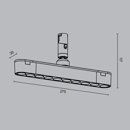 Трековый светильник Technical TR203-1-10W3K-S-B
