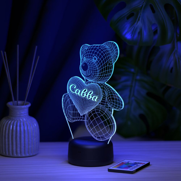 3D светильник  Светильник "Мишка с именем Савва"