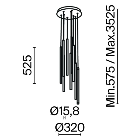 Подвесной светильник Maytoni MOD236PL-L54B3K