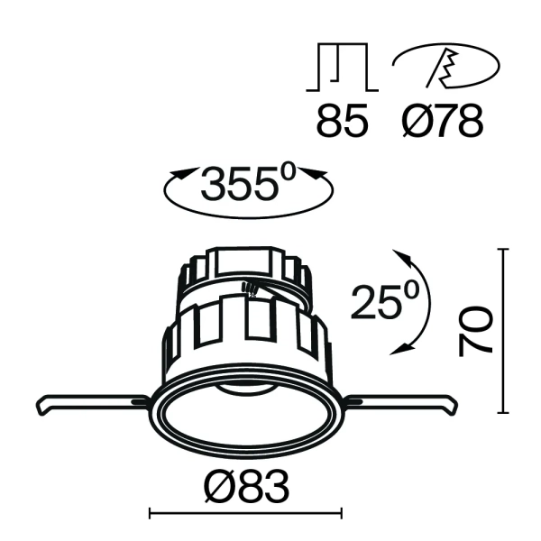 Встраиваемый светильник Technical DL057-10W3K-W