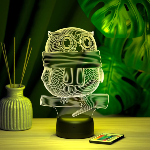 3D светильник  Светильник "Сова в шарфике"