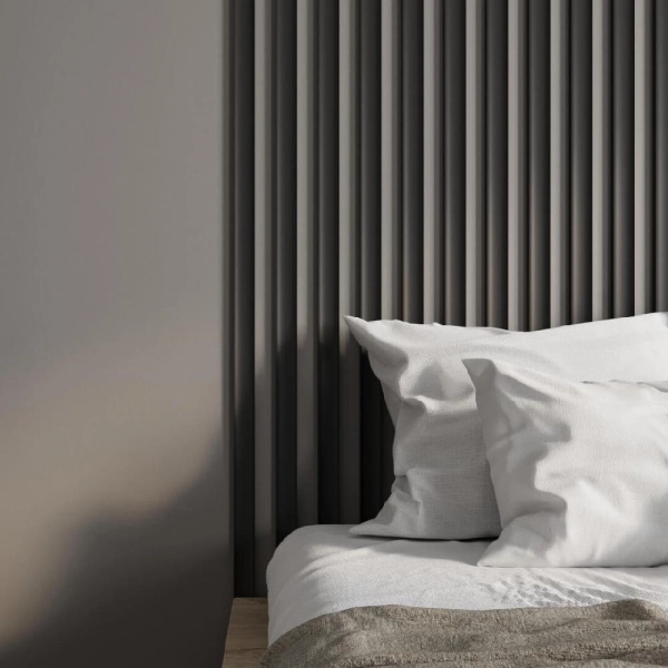 Интерьерная Рейка МДФ STELLA Планкен Рекесс De Luxe Black Lead 19*50*2700 (уп.4 шт.)