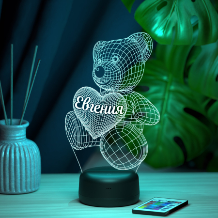 3D светильник  Светильник "Мишка с именем Евгения"