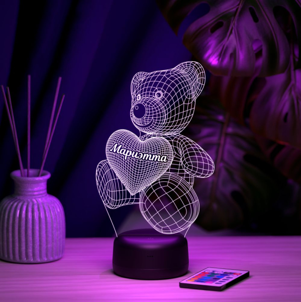 3D светильник  Светильник "Мишка с именем Мариэтта"