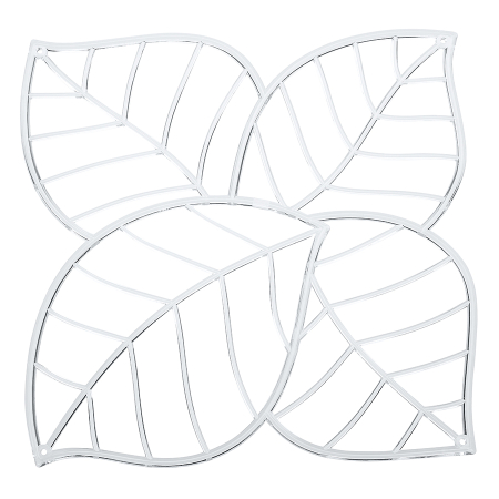 Набор из 4 декоративных элементов leaf, прозрачный