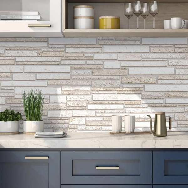 Панель ПВХ 0,3 мозаика Пластушка белая