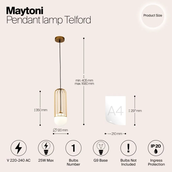 Подвесной светильник Maytoni P361PL-01G