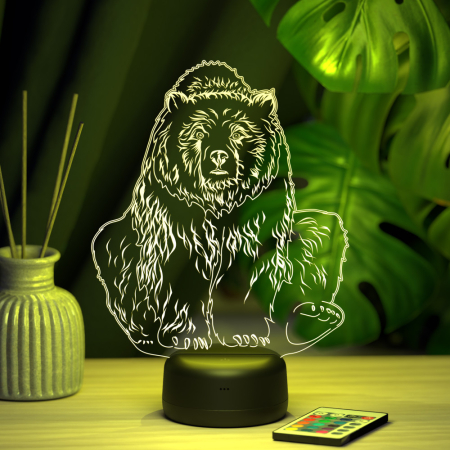 3D светильник  Светильник "Бурый медведь"