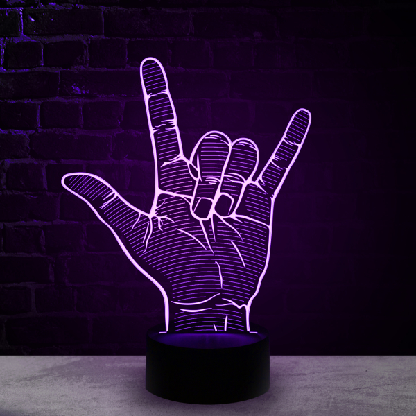 3D светильник  Светильник "Рука рок"