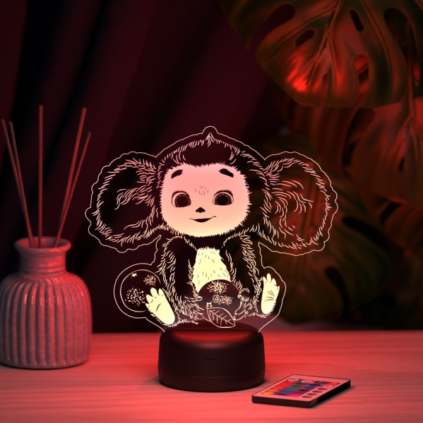 3D светильник  Чебурашка и апельсин