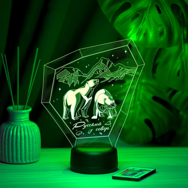 3D светильник  Светильник "Белые медведи"