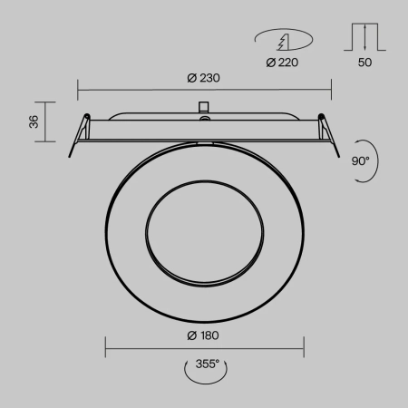 Встраиваемый светильник Technical DL102-12W4K-W