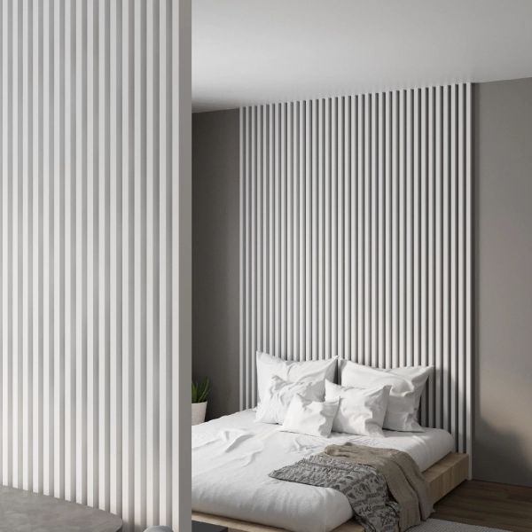 Интерьерная рейка МДФ STELLA Ривьера Белый 40*30*2700 (уп.4 шт.)