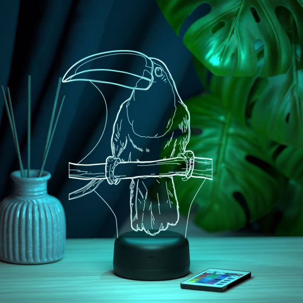 3D светильник  Светильник "Попугай тукан"