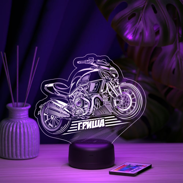3D светильник  Светильник "Байк с именем Гриша"
