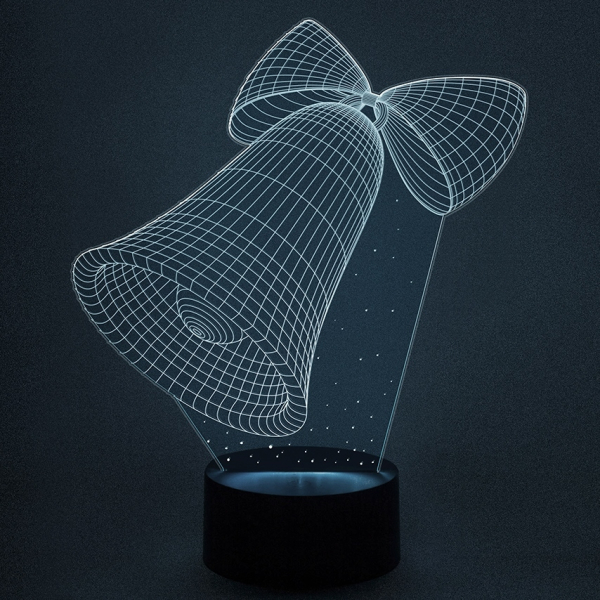 3D светильник  Колокольчик - подарок на последний звонок