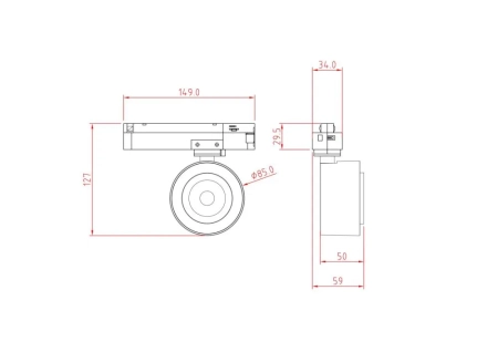 Трековый светильник Technical TR023-1-12B3K