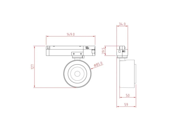 Трековый светильник Technical TR023-1-12B3K