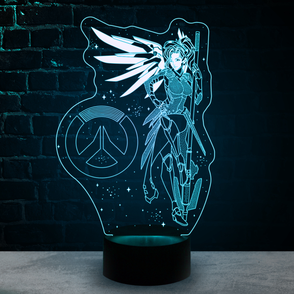 3D светильник  Ангел Овервотч (Mercy Overwatch)