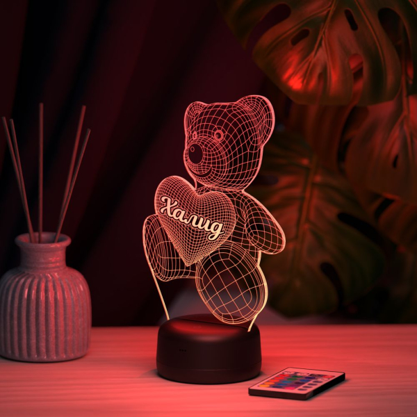 3D светильник  Светильник "Мишка с именем Халид"