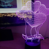 Ночной 3d светильник Шарики сердечки (текст ваш)