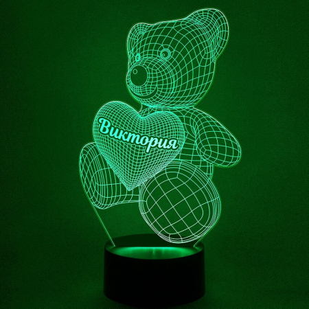 3D светильник  Светильник "Мишка с именем Вика"
