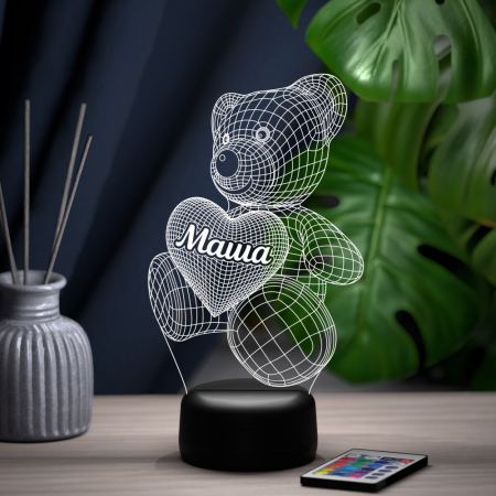 3D светильник  Светильник "Мишка с именем Маша"