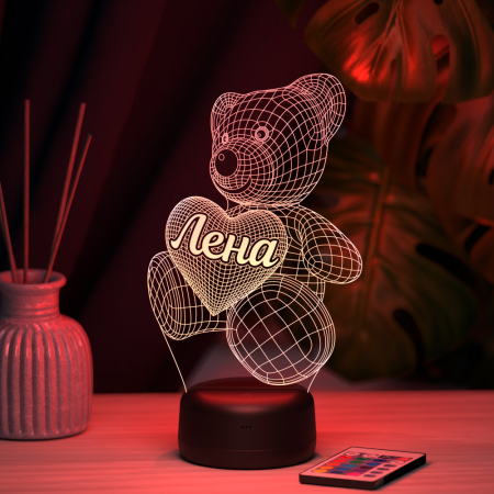 3D светильник  Светильник "Мишка с именем Лена"