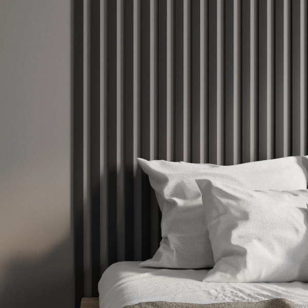 2К Интерьерная Рейка МДФ Stella Планкен De Luxe Black Lead 16*60*2700 (6 шт.уп.)