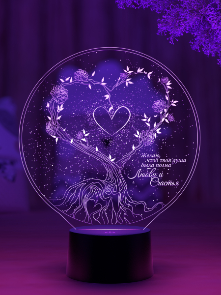 3D светильник  Светильник "Древо любви"