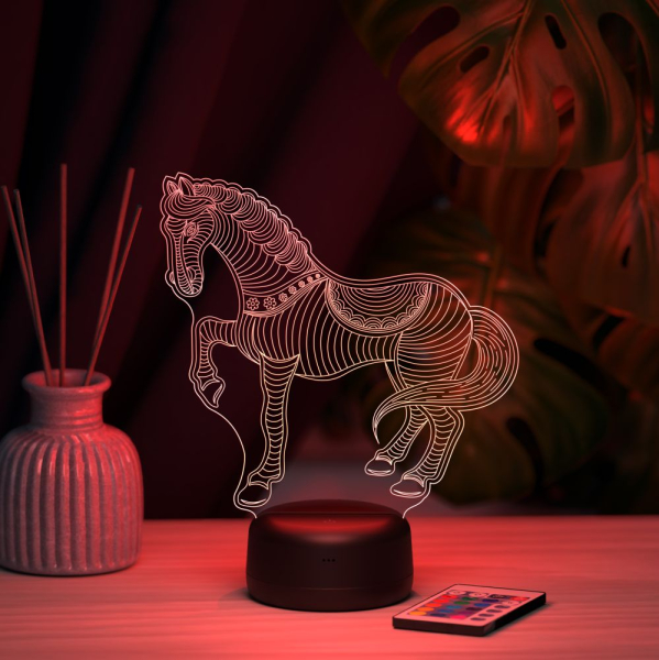 3D светильник  Светильник "Лошадка"
