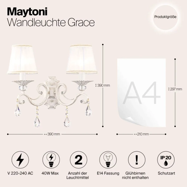 Настенный светильник (бра) Maytoni ARM247-02-G