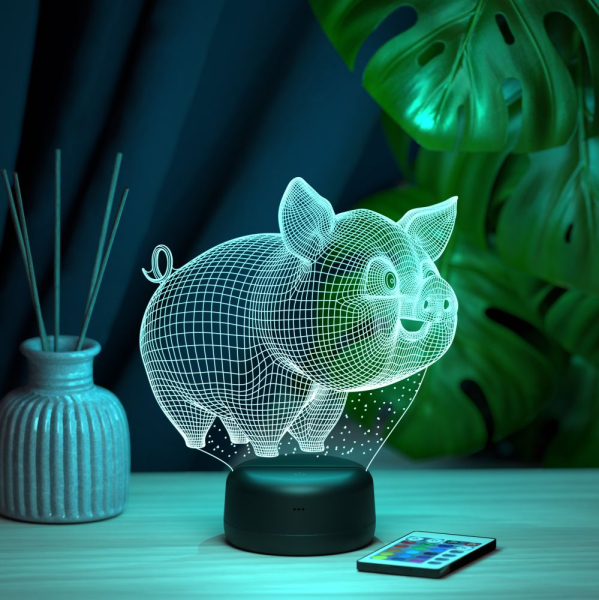 3D светильник  Светильник "Весёлый поросенок"