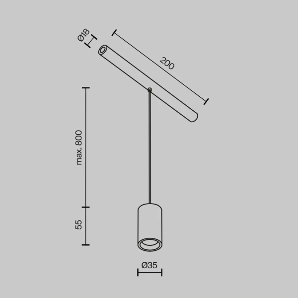 Светильник Technical C105PL-3W3-6K-BS
