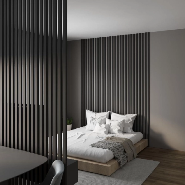 Интерьерная рейка МДФ STELLA Бриона Black Edition 16*40*2700 (уп.8шт.)