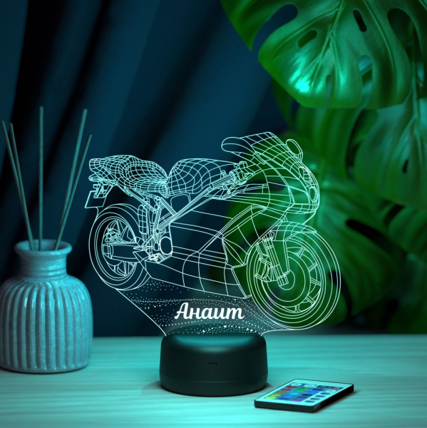 3D светильник  Светильник "Мотобайк с именем Анаит"