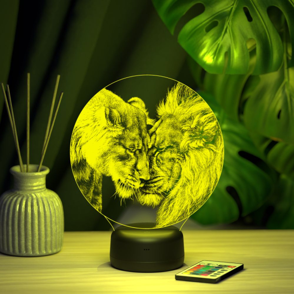 3D светильник  Светильник "Львиная пара"