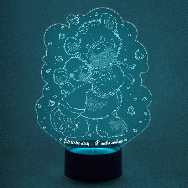 3D светильник  Мышонок и медвежонок