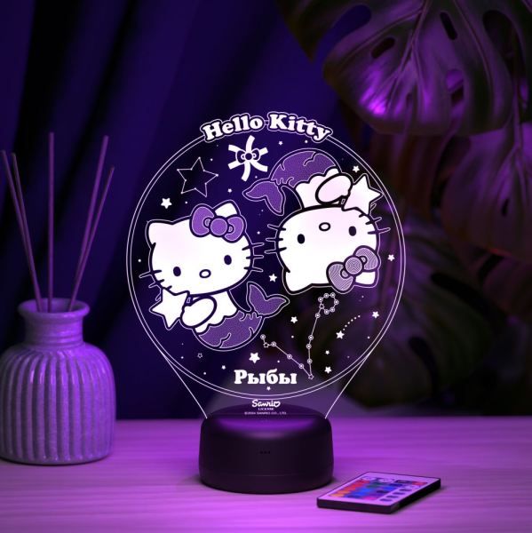 3D светильник  Рыбы - Hello Kitty