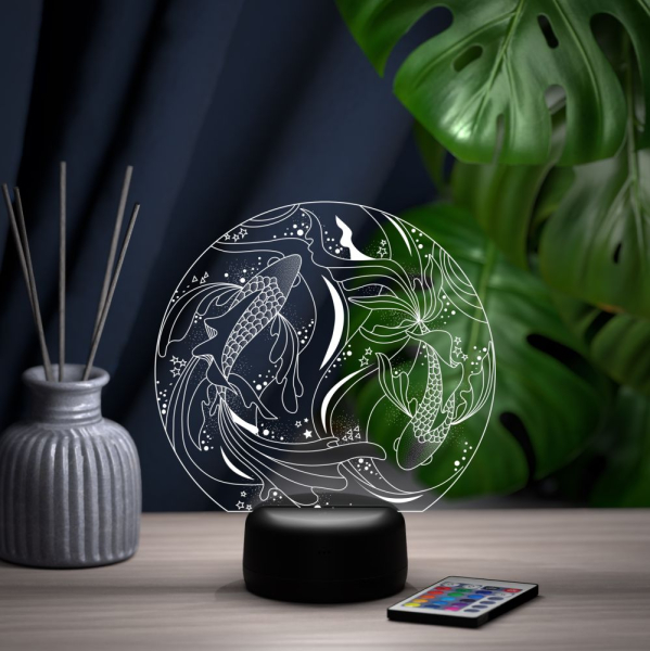 3D светильник  Светильник "Две рыбки"