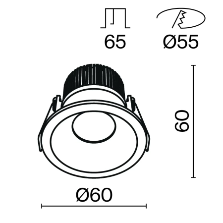 Встраиваемый светильник Technical DL034-01-06W4K-W