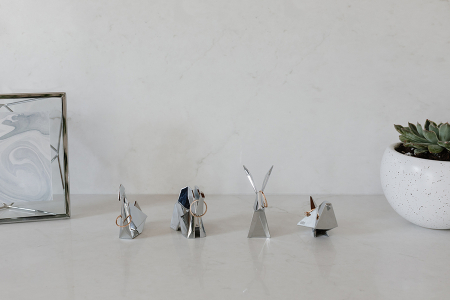 Держатель для колец origami кролик хром