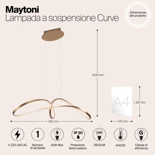 Подвесной светильник Maytoni MOD156PL-L52G4K