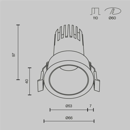 Встраиваемый светильник Technical DL116-10W-4K-W